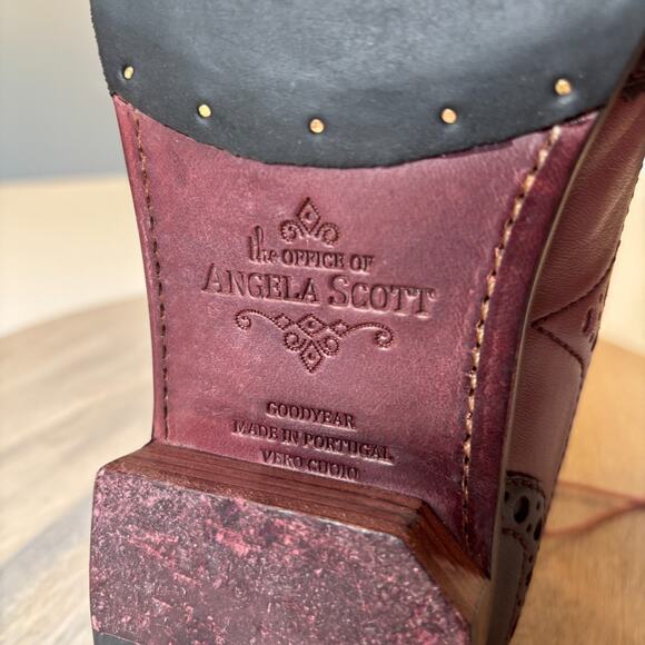 The Office of Angela Scott Mr. Doubt Floral Brogue Oxfords Pink Leather 38 US 8 - Picture 11 of 13